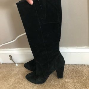 Leather Knee High Heeled Boots